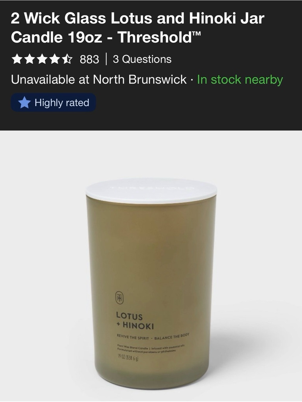 Threshold Lotus + Hinoki Candle
